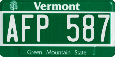 VT license plate AFP587