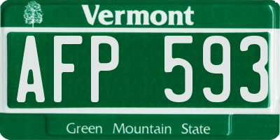 VT license plate AFP593