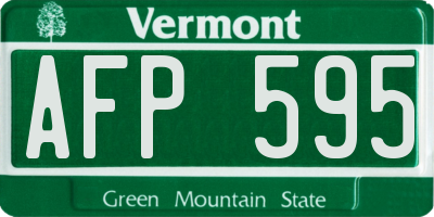 VT license plate AFP595