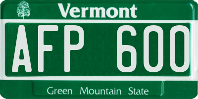 VT license plate AFP600