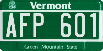 VT license plate AFP601