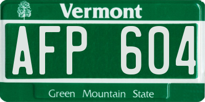 VT license plate AFP604