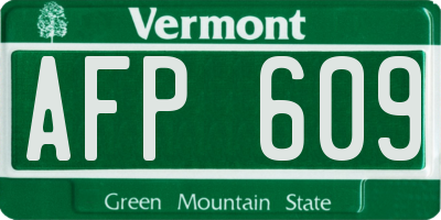 VT license plate AFP609