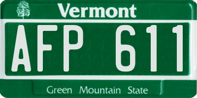 VT license plate AFP611