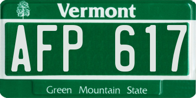 VT license plate AFP617