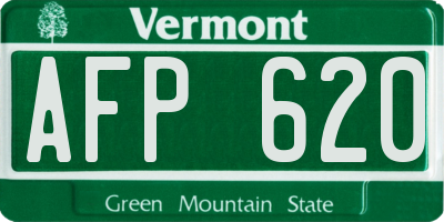 VT license plate AFP620