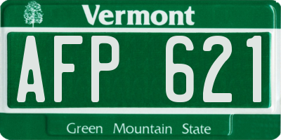 VT license plate AFP621