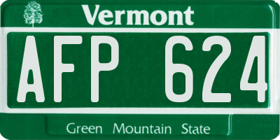 VT license plate AFP624