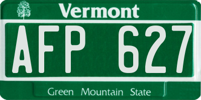VT license plate AFP627