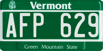 VT license plate AFP629