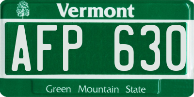 VT license plate AFP630