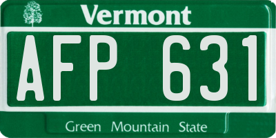 VT license plate AFP631