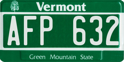 VT license plate AFP632