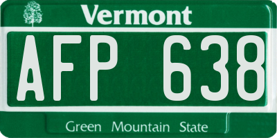 VT license plate AFP638