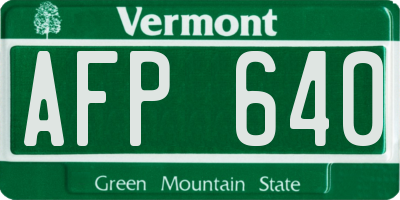 VT license plate AFP640