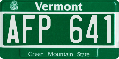 VT license plate AFP641