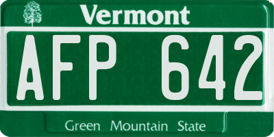 VT license plate AFP642