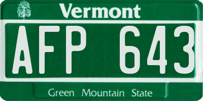 VT license plate AFP643