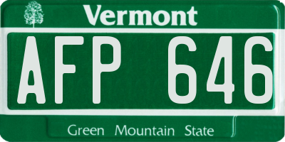VT license plate AFP646