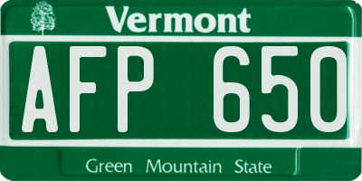 VT license plate AFP650