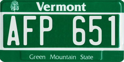 VT license plate AFP651