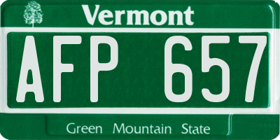 VT license plate AFP657