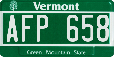 VT license plate AFP658