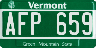 VT license plate AFP659