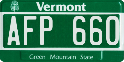 VT license plate AFP660
