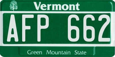 VT license plate AFP662