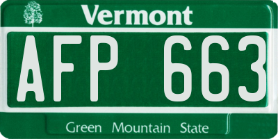 VT license plate AFP663