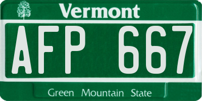 VT license plate AFP667