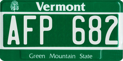 VT license plate AFP682