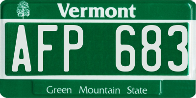 VT license plate AFP683