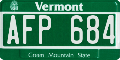 VT license plate AFP684