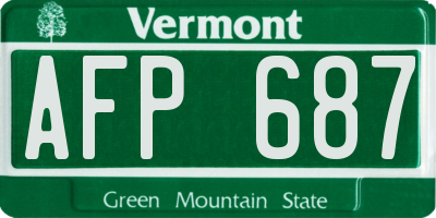 VT license plate AFP687