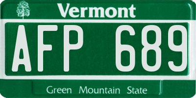 VT license plate AFP689