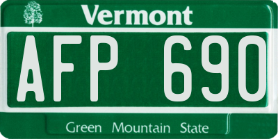 VT license plate AFP690