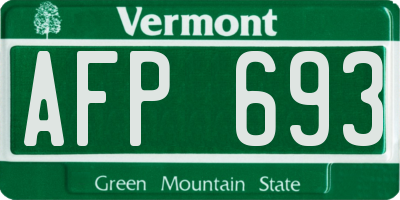 VT license plate AFP693