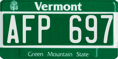 VT license plate AFP697