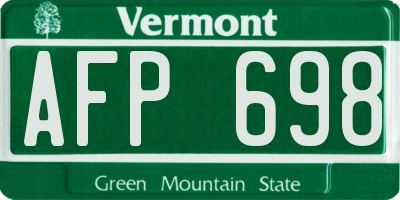 VT license plate AFP698