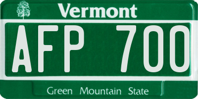 VT license plate AFP700