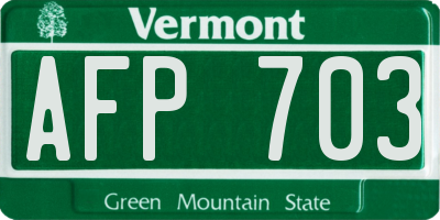 VT license plate AFP703