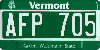 VT license plate AFP705