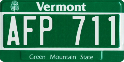 VT license plate AFP711
