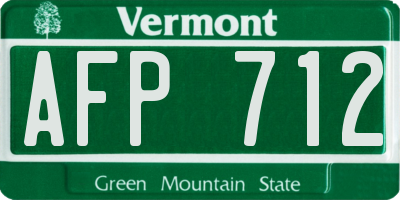 VT license plate AFP712
