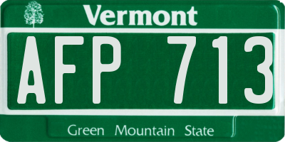 VT license plate AFP713