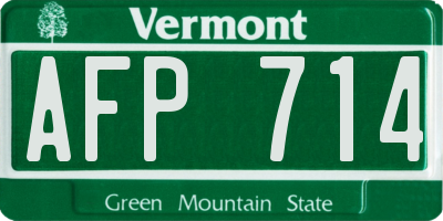 VT license plate AFP714