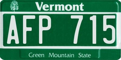 VT license plate AFP715