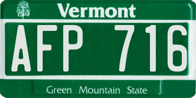VT license plate AFP716